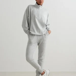 Light Grey Melange Comfy Modal Set With Half Zip Top