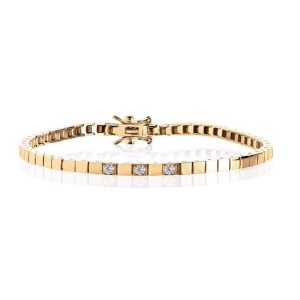 AL armbånd 3 mm 0.03ct TWSI x 3 i gult gull