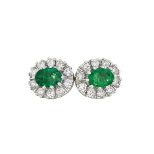 Diana Diamantørepynt i 14kt Hvitt Gull (585), 1.30ct Smaragd og 0.50ct TW/SI Diamanter