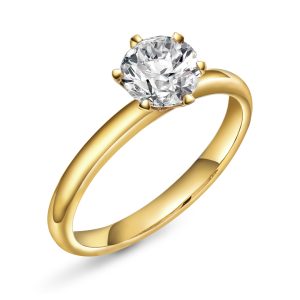 Contessa ring i gull LAB diamant 1 ct.