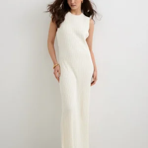 Off White Sleeveless Knit Dress