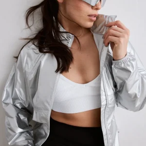 Silver Metallic Running Jacket